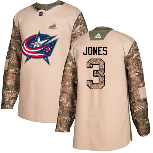 Adidas Blue Jackets #3 Seth Jones Camo Authentic Veterans Day Stitched Youth NHL Jersey